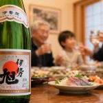 伊勢旭を前にして親族で会食